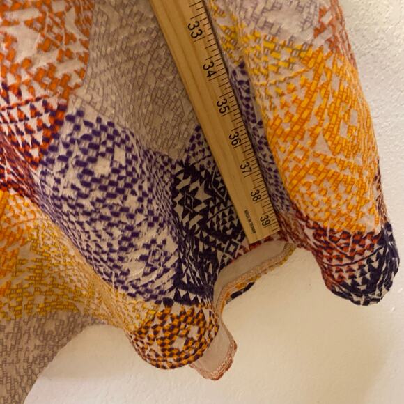 LulaRoe Sarah Duster Cardigan Sweater W/ Pockets Patchwork Jacquard Boho Size Sm - Picture 3 of 6